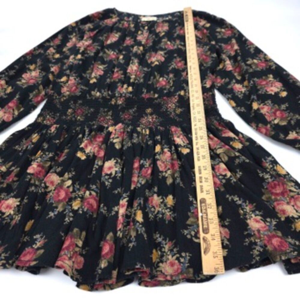 RALPH LAUREN Drop Waist Smocked Mini Dress Prairie Western Farm Heritage Boho - Picture 5 of 9